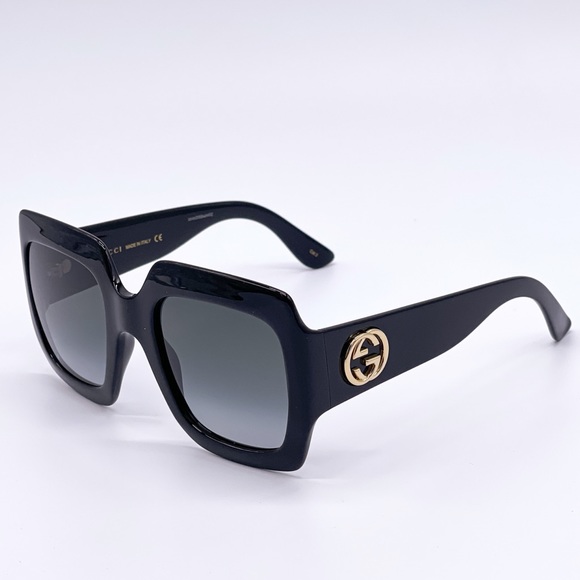 NEW GUCCI GG0053S 001 BLACK SQUARE WOMEN’S SUNGLASSES GUCCI GG0053SN 001 - Picture 2 of 12